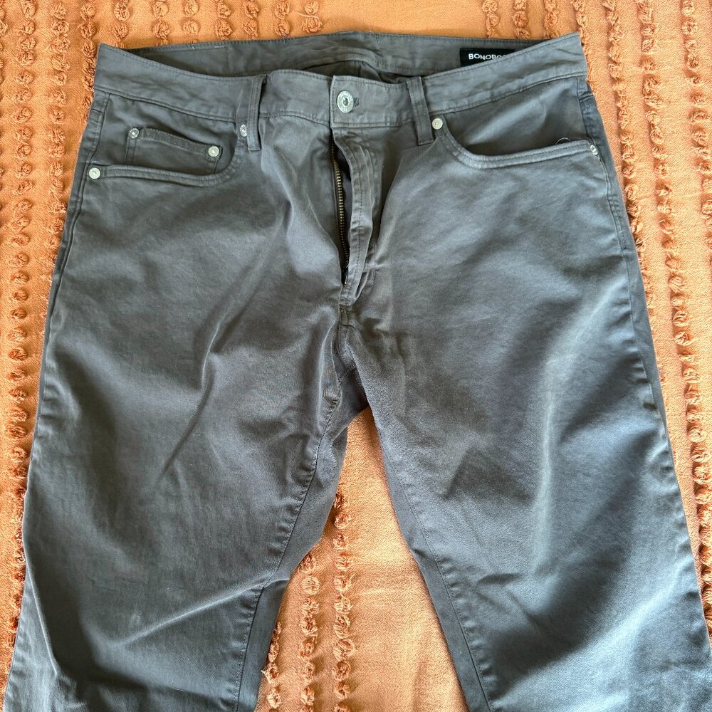 Bonobos Italian Textured 5-Pocket Pan.  Color Grey Steal.  Size 34/30